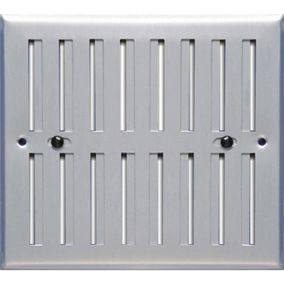 Grille de ventilation verticale Nicoll à persiennes avec moustiquaire -  Extérieur - 150 x 300 mm - Aluminium gris