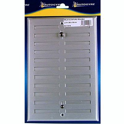 Grille d'aération alu Autogyre à persiennes sans moustiquaire réglable 250 x 168 mm