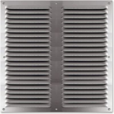 Grille d'aération aluminium Autogyre à persiennes avec moustiquaire anodisé 250 x 250 mm