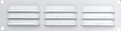 Grille d'aération aluminium Autogyre à persiennes avec moustiquaire blanche 180 x 50 mm