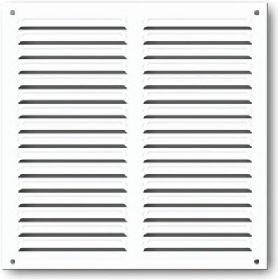Grille d'aération aluminium Autogyre à persiennes avec moustiquaire blanche 200 x 200 mm