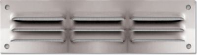 Grille d'aération aluminium Autogyre à persiennes avec moustiquaire brut 180 x 50 mm