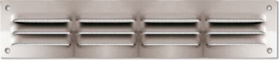 Grille d'aération aluminium Autogyre à persiennes avec moustiquaire brut 240 x 50 mm