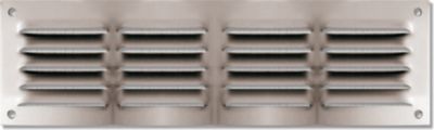 Grille d'aération aluminium Autogyre à persiennes avec moustiquaire brut 240 x 70 mm