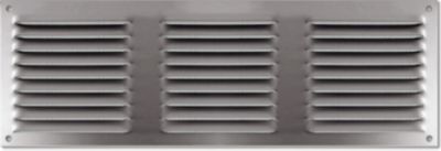 Grille d'aération aluminium Autogyre à persiennes avec moustiquaire brut 300 x 100 mm