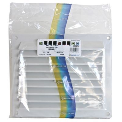 Grille d'aération anti-pluie PVC Autogyre réglable 146 x 175 mm