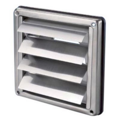 Grille d'aération inox anti-pluie Autogyre à clapet blanche ø100 mm