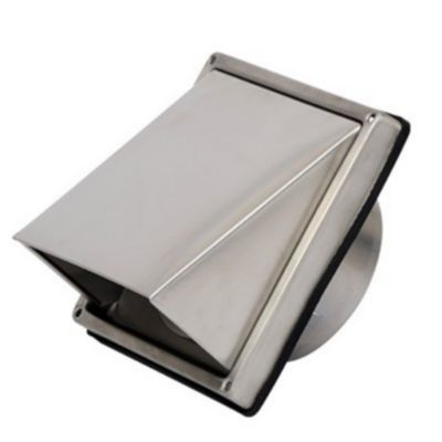Grille d'aération inox anti-pluie Autogyre à grand clapet blanche ø100 mm