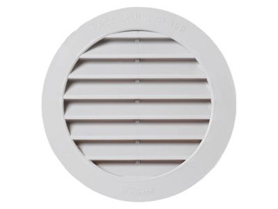 Grille ventilation ronde PVC blanc à encastrer