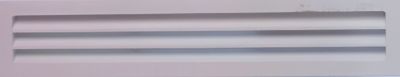 Grille d'aération PVC Autogyre à persiennes avec moustiquaire blanche 283 x 40 mm