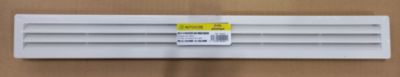 Grille d'aération PVC Autogyre à persiennes avec moustiquaire blanche 483 x 40 mm