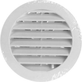 Grille d'aération en plastique - Blanc - Diamètre 80 mm - Abri Services