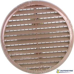 Grille d'aération PVC Autogyre à persiennes avec moutiquaire sable Ø 80 à 125 mm