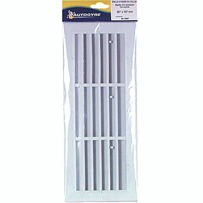 Grille d'aération PVC Autogyre à persiennes blanche réglable 140 x 340 mm