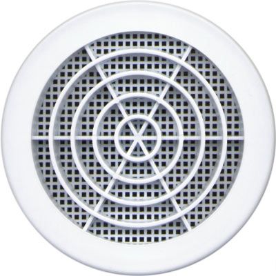 Grille d'aération PVC Autogyre avec moustiquaire blanche Ø 123 mm