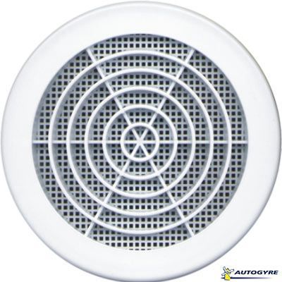 Grille d'aération PVC Autogyre avec moustiquaire blanche Ø 147 mm