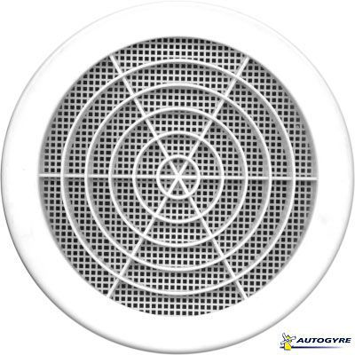 Grille d'aération PVC Autogyre avec moustiquaire blanche Ø 182 mm