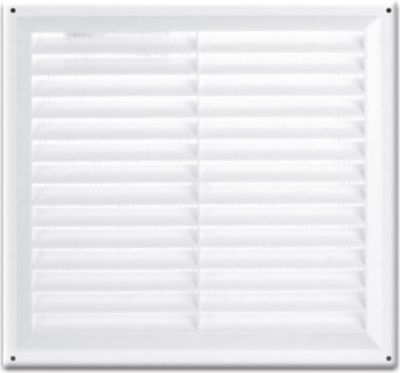 Grille d'aération PVC Autogyre avec moustiquaire blanche 260 x 240 mm