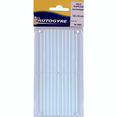 Grille d'aération PVC Autogyre avec moutiquaire blanche 165 x 86 mm