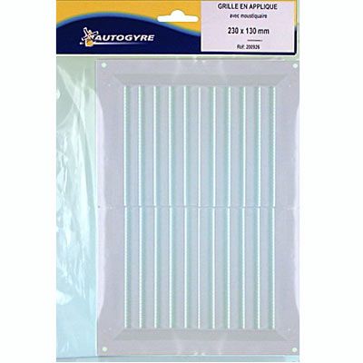 Grille d'aération PVC Autogyre avec moutiquaire blanche 260 x 165 mm
