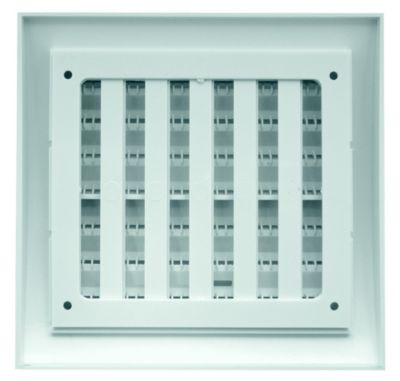Grille de ventilation en PVC blanc réglable 125x160