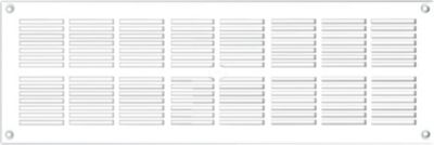 Grille d'aération PVC Autogyre extra-plate avec moustiquaire blanche 337 x 131 mm