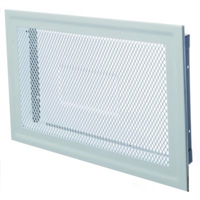 Grille d'air chaud pré-cadré à volets 400x200 blanc