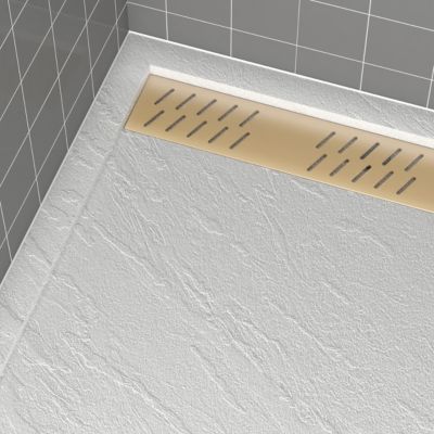 Grille d'évacuation l.69,5 cm pour receveur de douche Pedra et Pure 2, doré, Galedo