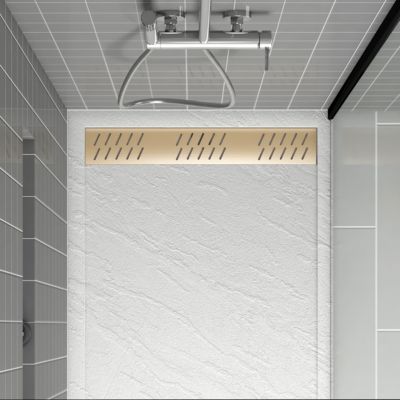 Grille d'évacuation l.69,5 cm pour receveur de douche Pedra et Pure 2, doré, Galedo