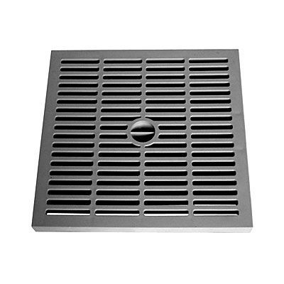 Grille d'évacuation sol 300 x 300 mm grise Fitt