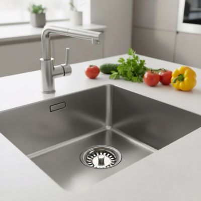 Grille d'évier anti-déchets en inox ronde Ø8 cm