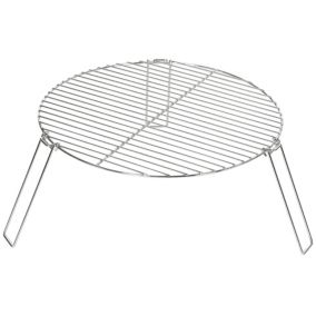 Grille de barbecue pliable portable avec trépied - dia. 50 x 21H cm - acier galvanisé