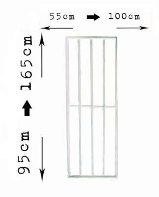 Grille de défense extensible et télescopique pour fenêtre, réglable en largeur et en hauteur de 55x95 à 100x165 cm, acier blanc