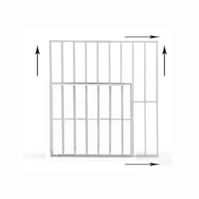 Grille de défense extensible et télescopique pour fenêtre, réglable en largeur et en hauteur de 55x95 à 100x165 cm, acier blanc