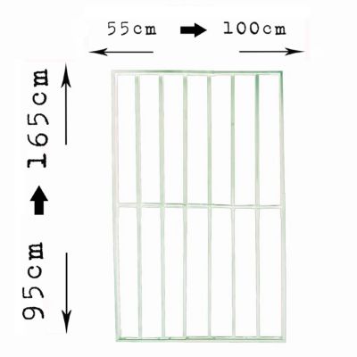 Grille de défense extensible et télescopique pour fenêtre, réglable en largeur et en hauteur de 55x95 à 100x165 cm, acier blanc