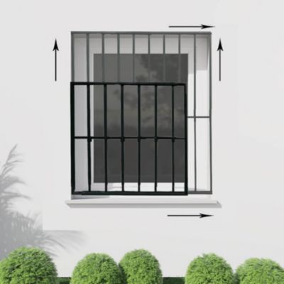 Grille de défense extensible et télescopique pour fenêtre, réglable en largeur et en hauteur de 55x95 à 100x165 cm, acier blanc
