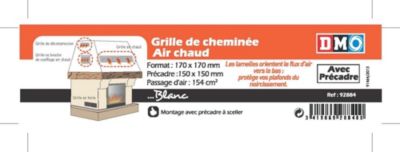 Grille de décompression avec précadre pour cheminée blanc 170 x 170 Autogyre