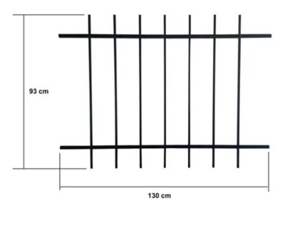 Grille de Defense DISTRI pour Fenetre H 105 cm x L 120 cm (côte tableau)