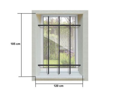Grille de Defense DISTRI pour Fenetre H 105 cm x L 120 cm (côte tableau)