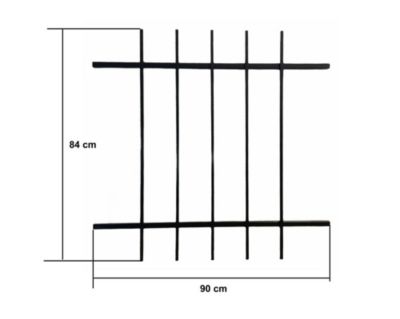 Grille de Defense DISTRI pour Fenetre H 95 cm x L 80 cm (côte tableau)
