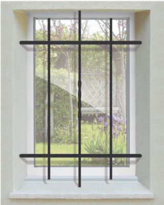 Grille de Defense Droite Torsadee pour Fenetre H 65 cm x L 40 cm (côte tableau)