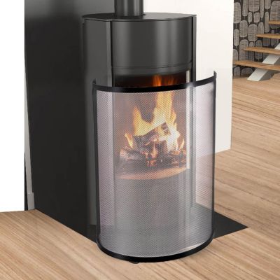 Grille de Protection,Pare-feu pour cheminée, en Fer forgé couleur Noir - Hauteur 80 x Longueur 58 cm