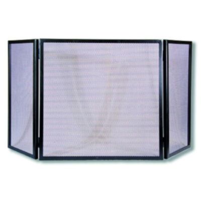 Grille de Protection,Pare-feu pour cheminée, modèle 3 panneaux en Fer forgé Noir - Hauteur 64 x Longueur 66 x Largeur 32 cm