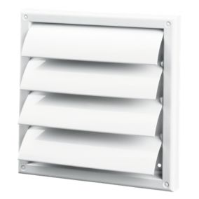 Grille de rejet d'air à volet anti-retour plastique DECOR G - LxH (mm) 185 x 185 - Couleur Blanc