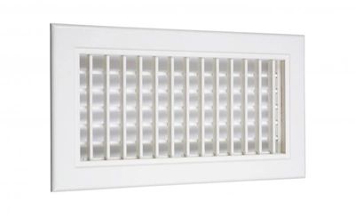 Grille de soufflage gainable double déflexion - Débit min 100M3/H - Débit max. 300M3/H - 300x100 - Blanc