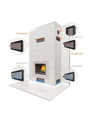 Grille de ventilation cheminée 17x30 crème avec volets roulants
