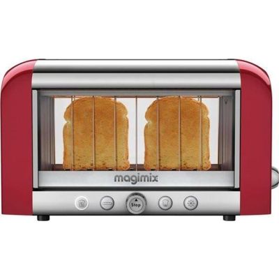 Grille pain - MAGIMIX - VISION ROUGE - 2 tranches - 1450 Watt - 8 niveaux de dorage