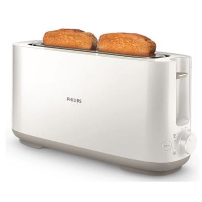 Grille-pain - PHILIPS - HD2590/00 - Collection Daily petit déjeuner - 1 fente longue - 830W - Blanc