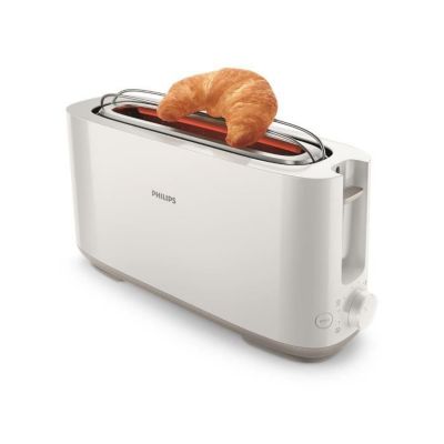 Grille-pain - PHILIPS - HD2590/00 - Collection Daily petit déjeuner - 1 fente longue - 830W - Blanc