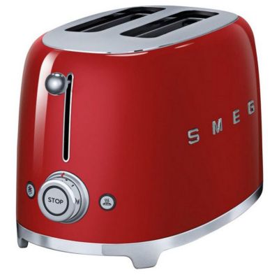 Grille-pain - SMEG - 2 tranches - 950watts - tiroir ramasse miettes - Rouge